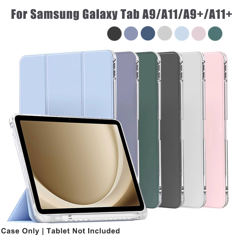 Sticky Note Cube - เคสใสแบบคริสตัลพร้อมช่องใส่ปากกาสำหรับ Samsung Galaxy Tab A9 A11
