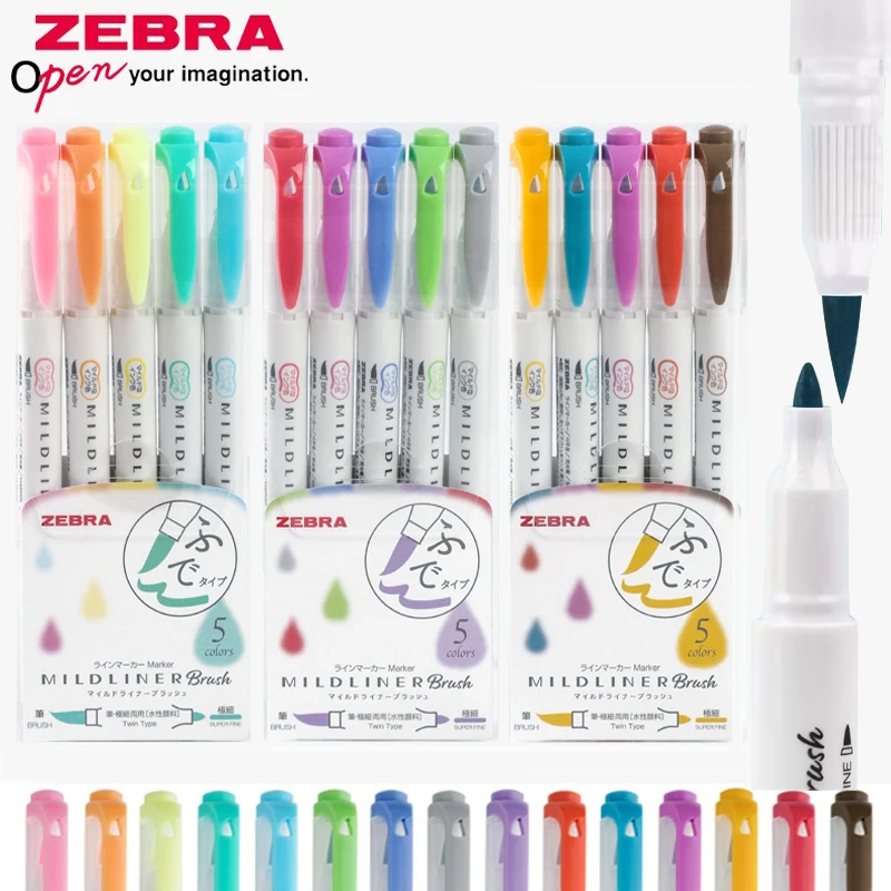 Highlighter Set Pastel - ปากกาไฮไลท์ Zebra mildliner set pulpen เครื่องเขียนญี่ปุ่น