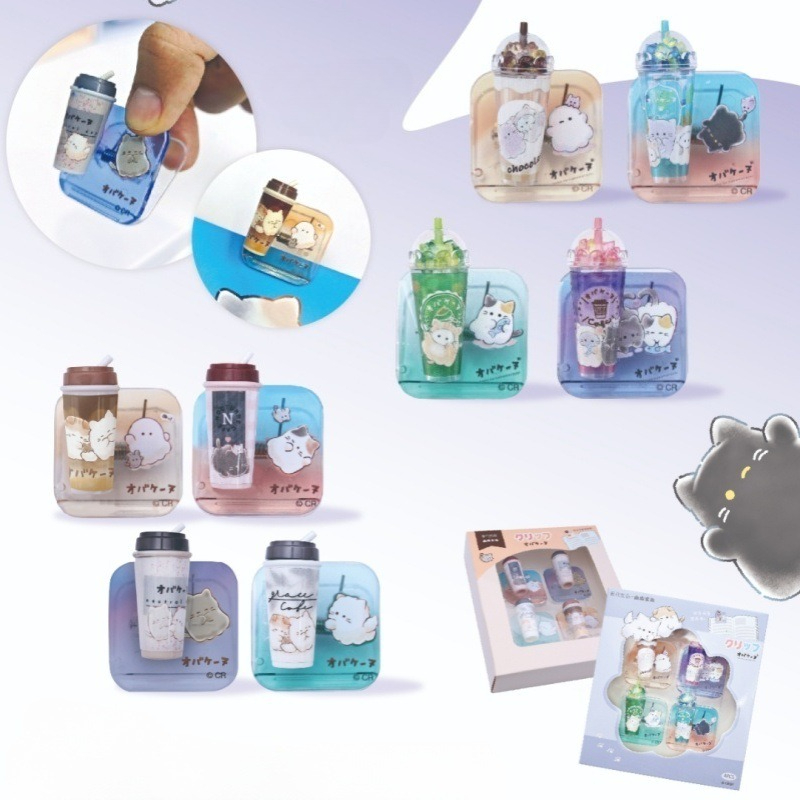 Binder Clip Assorted - คลิปหนีบกระดาษลายการ์ตูนแบบพกพา พร้อมที่ป้องกันดินสอ ฝาครอบปากกา ที่หนีบเอกสาร อุปกรณ์เครื่องเขียนสำหรับสำนักงานและโรงเรียน อุปกรณ์ตกแต่ง