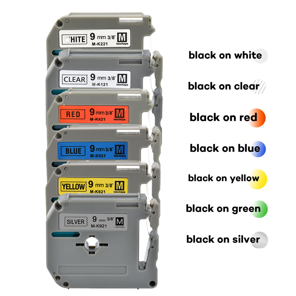 Label Printer Tape - 5Pcs บราเดอร์เทปริบบิ้น MK221 MK 221 MK621