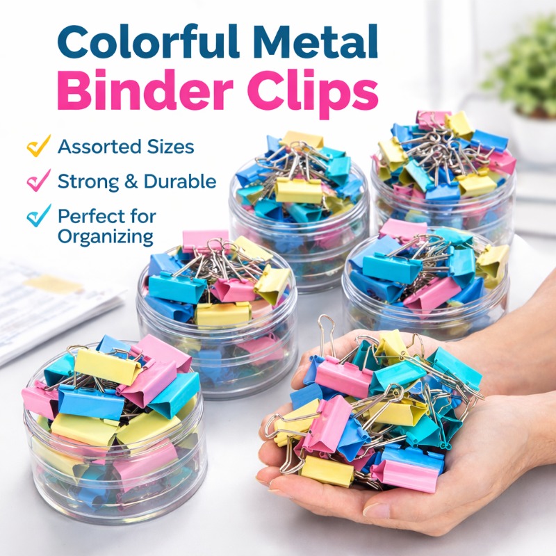 คลิปหนีบกระดาษโลหะหลากสี คลิปห - Binder Clip Assorted บทวิจารณ์และราคา
