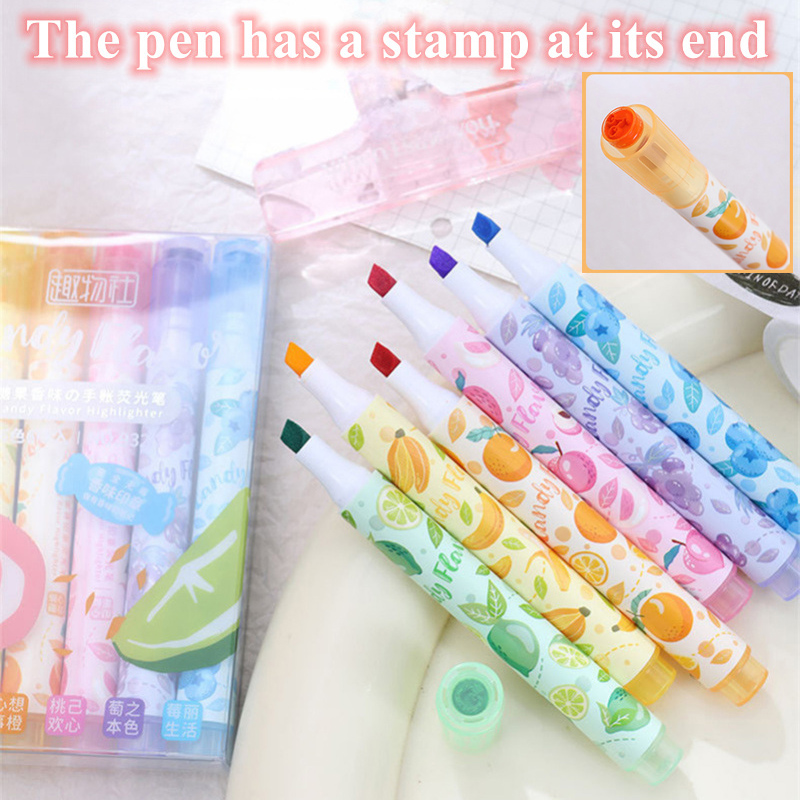 ปากกาเน้นข้อความกลิ่นผลไม้สร้า - Highlighter Set Pastel บทวิจารณ์และราคา