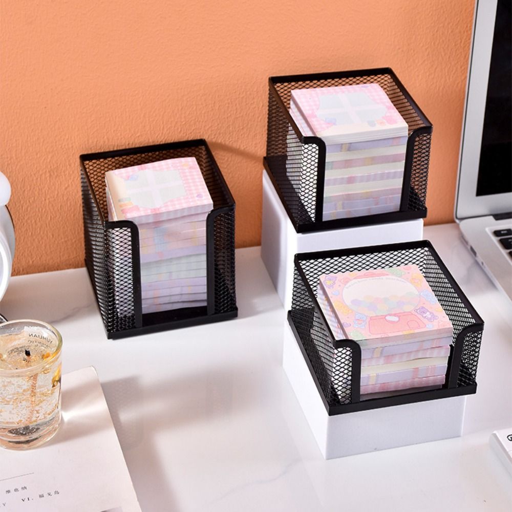 กล่องกระดาษตาข่ายสีดำกล่องใส่ก - Sticky Note Cube บทวิจารณ์และราคา