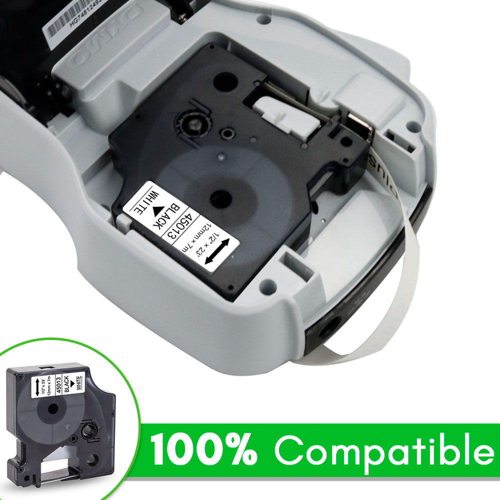 45013 เทปฉลากสีดําบนสีขาวสําหร - Label Printer Tape บทวิจารณ์และราคา