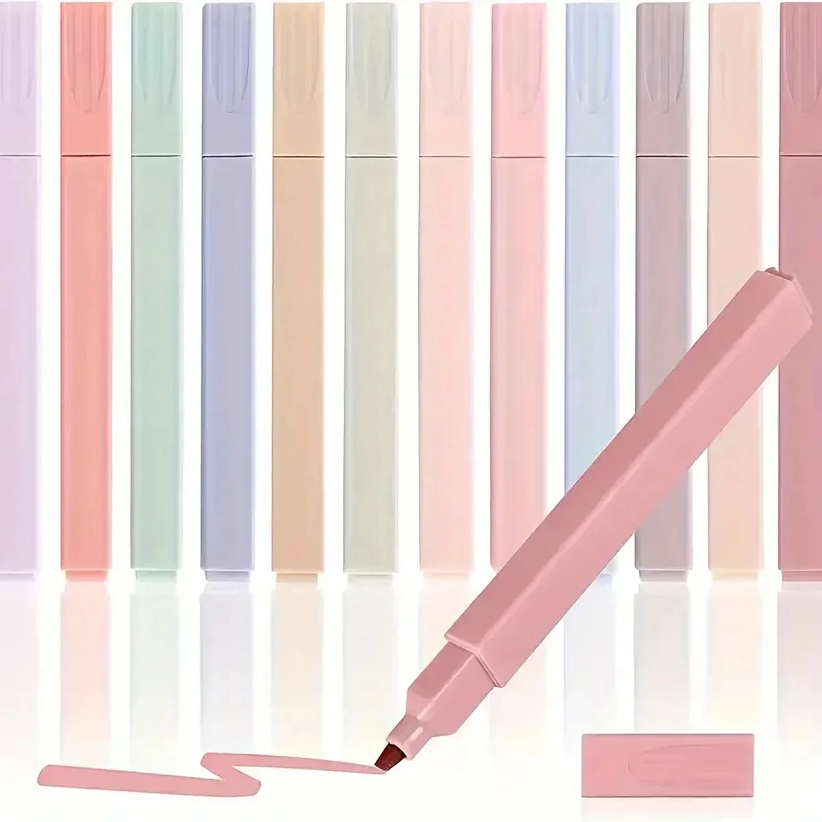 ปากกาเน้นข้อความสีสันสดใส 12 ช - Highlighter Set Pastel บทวิจารณ์และราคา