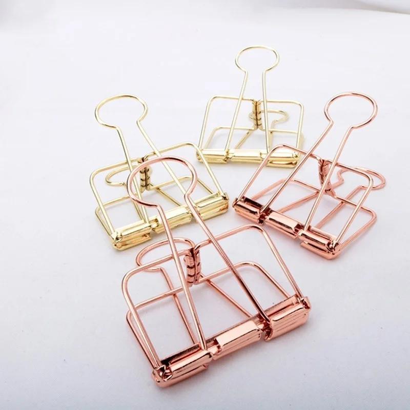 5 ชิ้นโรสโกลด์คลิปหนีบโลหะสำนั - Binder Clip Assorted บทวิจารณ์และราคา