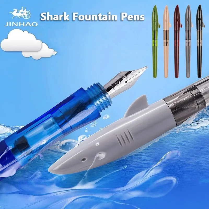 Jinhao น่ารัก Shark Fountain ป - Stationery Supplies Business บทวิจารณ์และราคา
