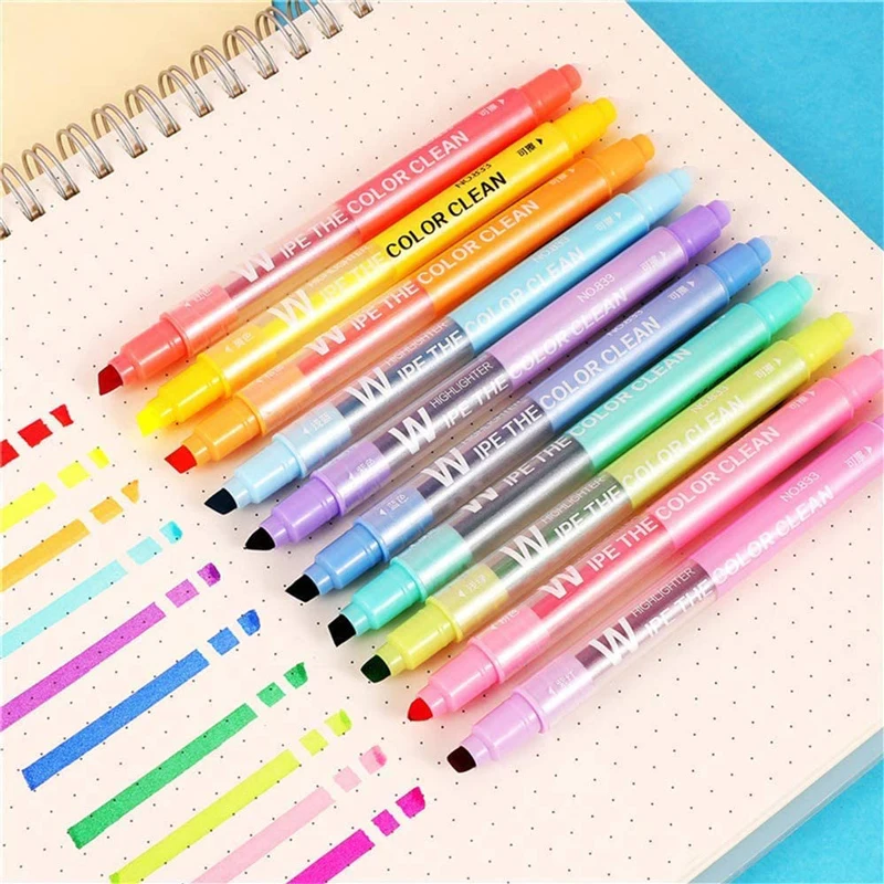 ปากกาเน้นข้อความแบบลบได้ 10 สี - Highlighter Set Pastel บทวิจารณ์และราคา