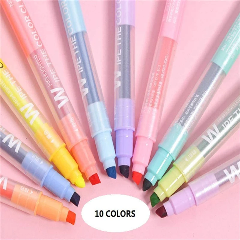 ปากกาเน้นข้อความแบบลบได้ 10 สี - Highlighter Set Pastel บทวิจารณ์และราคา