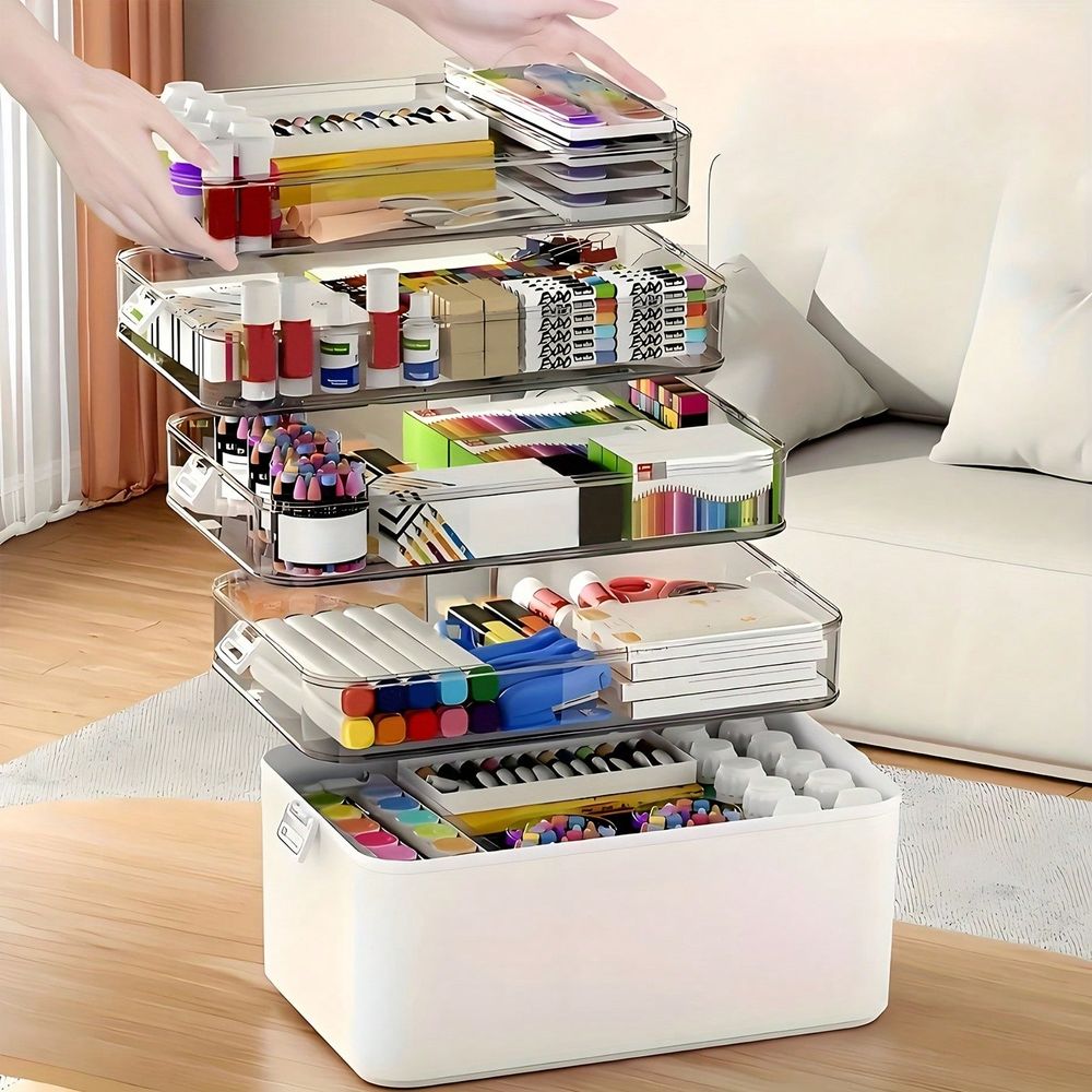 กล่องจัดเก็บยาแบบโปร่งใสหลายชั - Stationery Office บทวิจารณ์และราคา